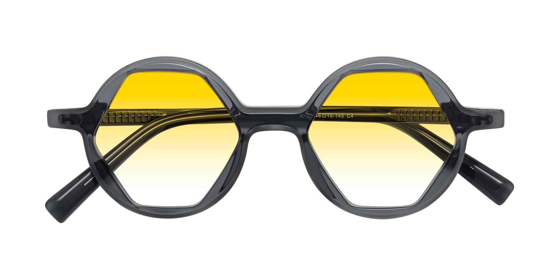 Folded Front of Alien in Gray with Yellow Gradient Lenses