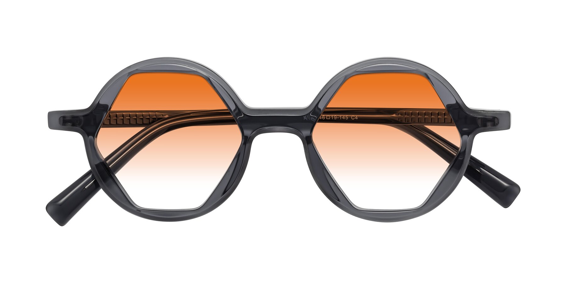 Folded Front of Alien in Gray with Orange Gradient Lenses