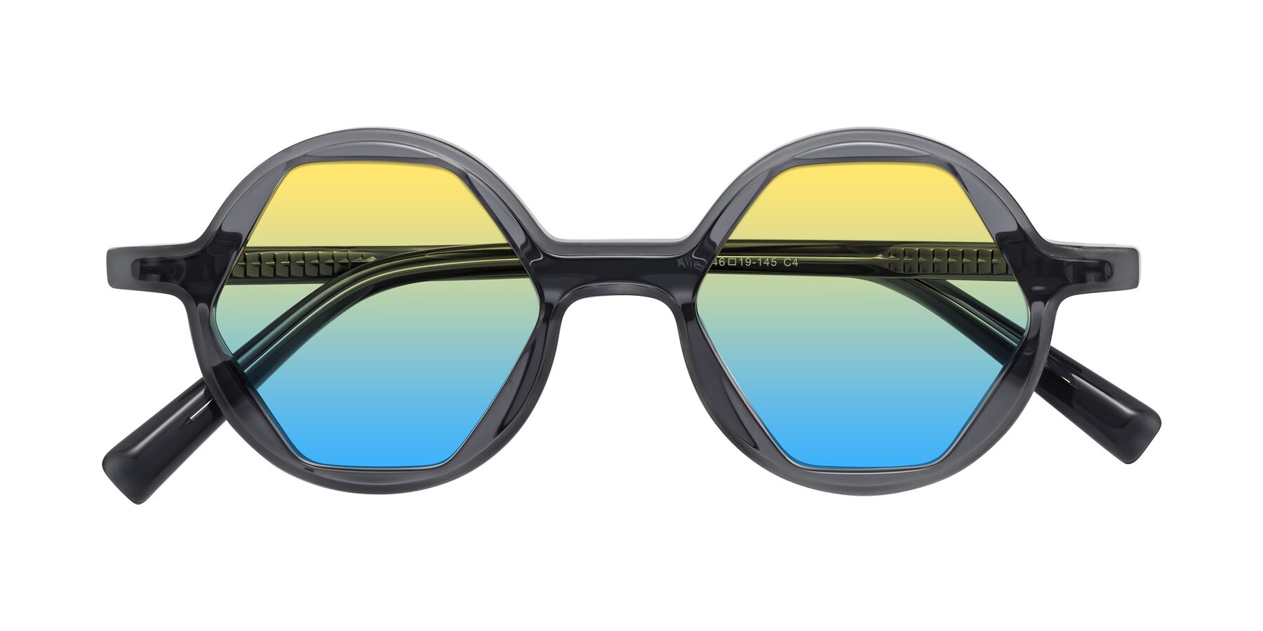 Folded Front of Alien in Gray with Yellow / Blue Gradient Lenses