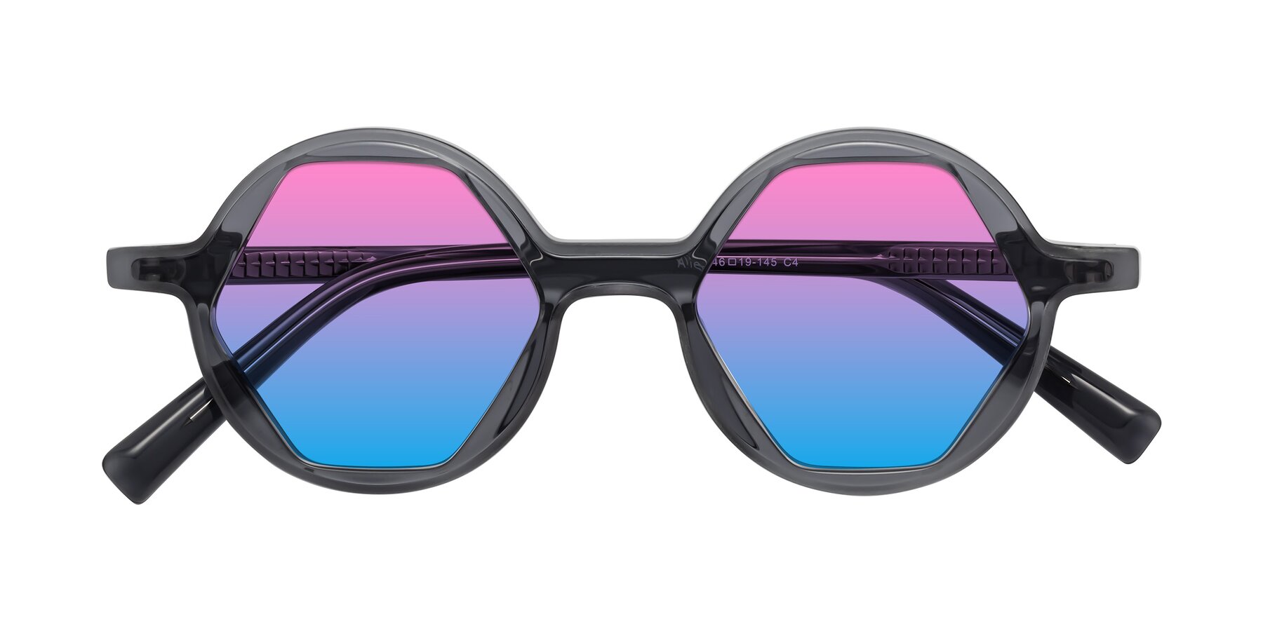 Folded Front of Alien in Gray with Pink / Blue Gradient Lenses