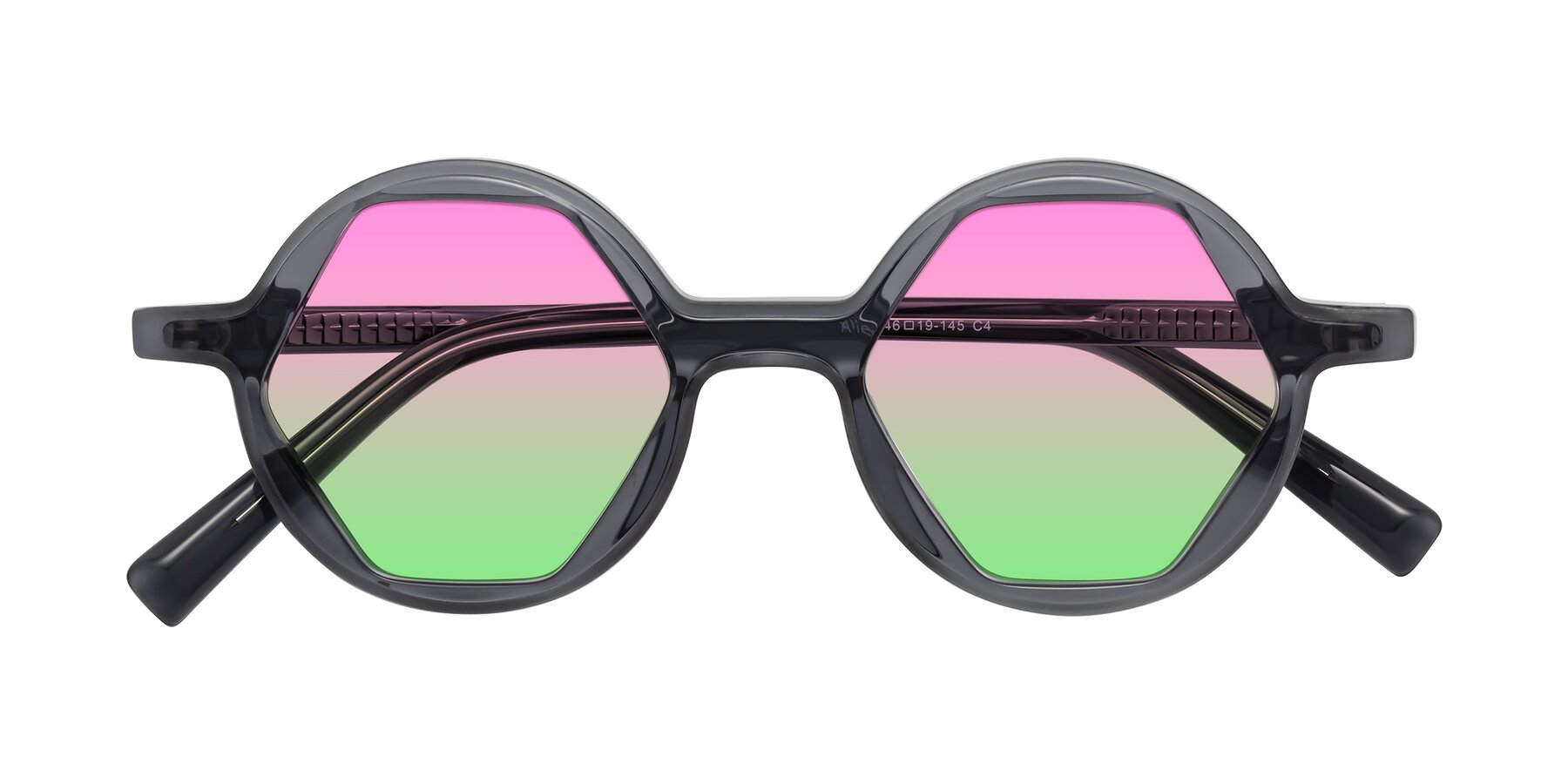 Folded Front of Alien in Gray with Pink / Green Gradient Lenses