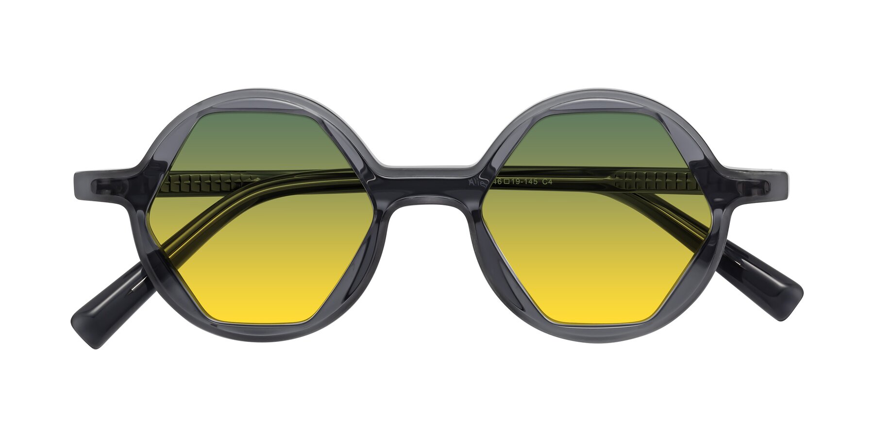 Folded Front of Alien in Gray with Green / Yellow Gradient Lenses