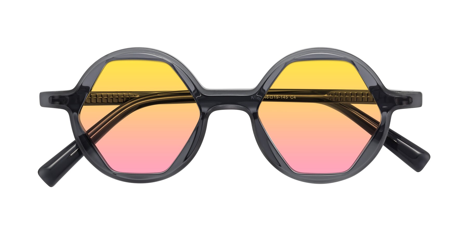 Folded Front of Alien in Gray with Yellow / Pink Gradient Lenses