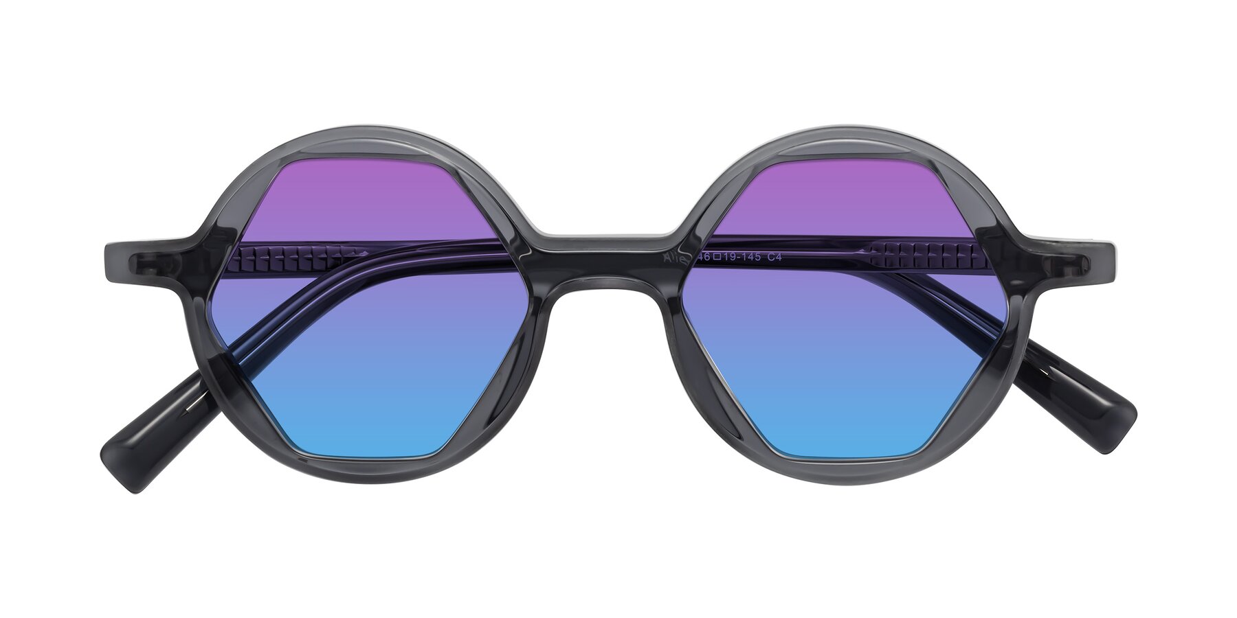 Folded Front of Alien in Gray with Purple / Blue Gradient Lenses