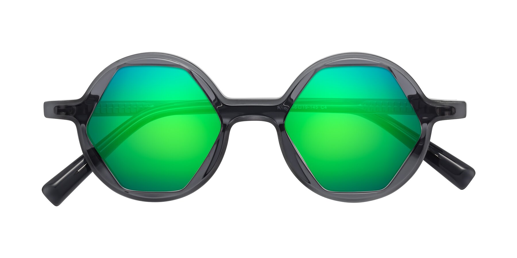 Folded Front of Alien in Gray with Green Mirrored Lenses