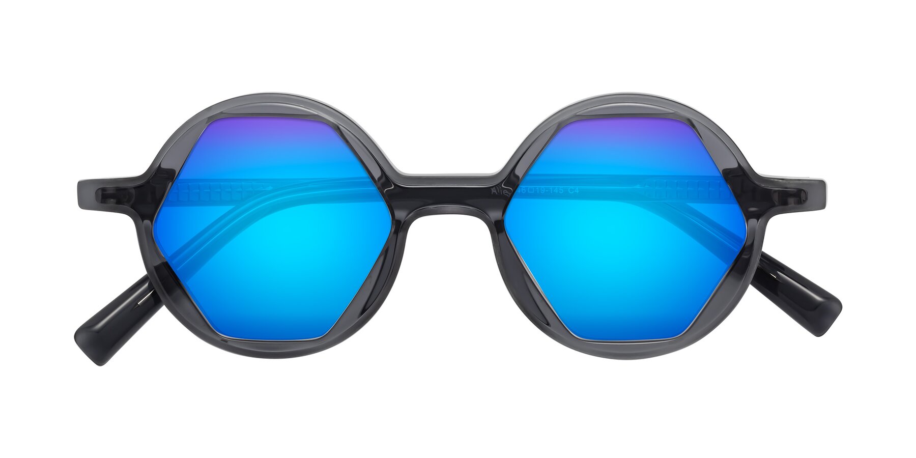 Folded Front of Alien in Gray with Blue Mirrored Lenses