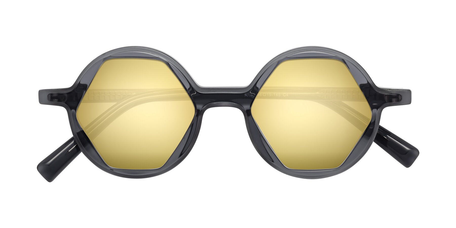 Folded Front of Alien in Gray with Gold Mirrored Lenses