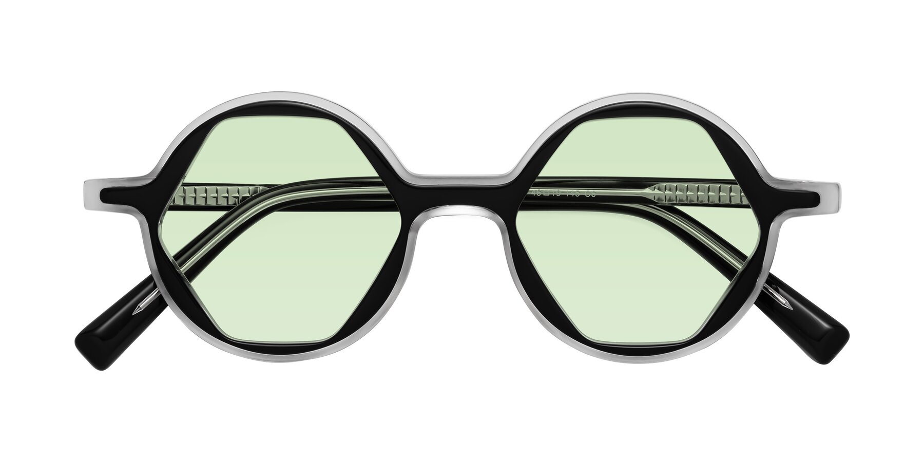 Folded Front of Alien in Black-Clear with Light Green Tinted Lenses