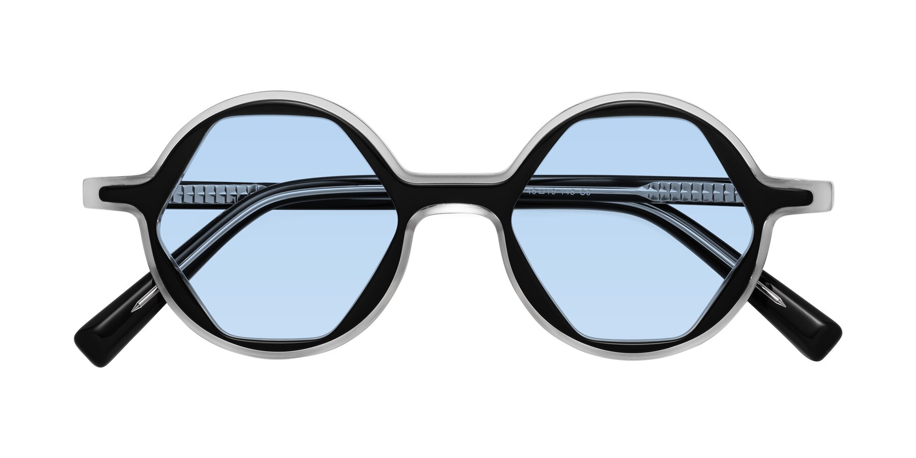 Folded Front of Alien in Black-Clear with Light Blue Tinted Lenses