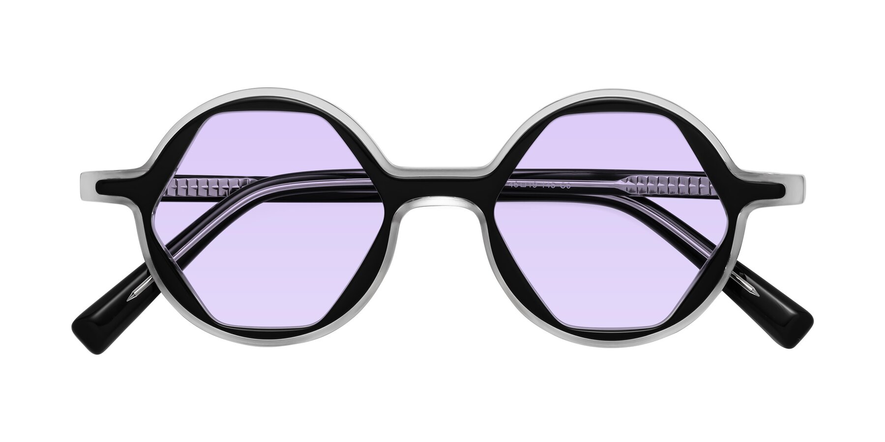 Folded Front of Alien in Black-Clear with Light Purple Tinted Lenses