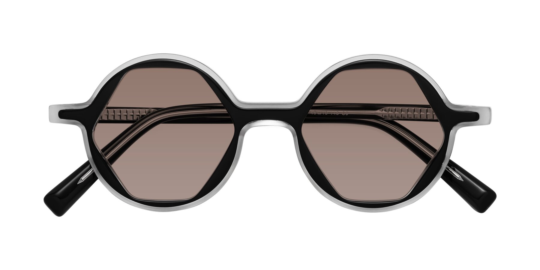 Folded Front of Alien in Black-Clear with Medium Brown Tinted Lenses