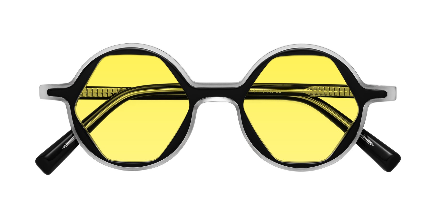 Folded Front of Alien in Black-Clear with Medium Yellow Tinted Lenses