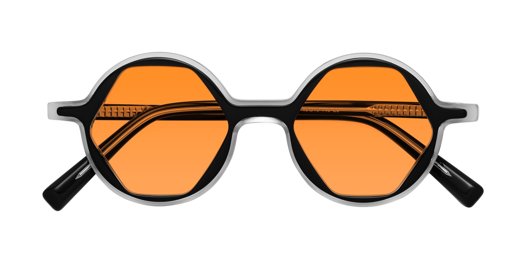 Folded Front of Alien in Black-Clear with Orange Tinted Lenses