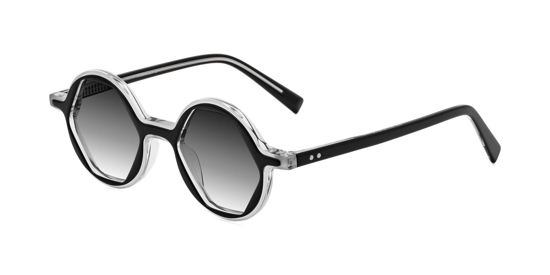 Angle of Alien in Black-Clear with Gray Gradient Lenses