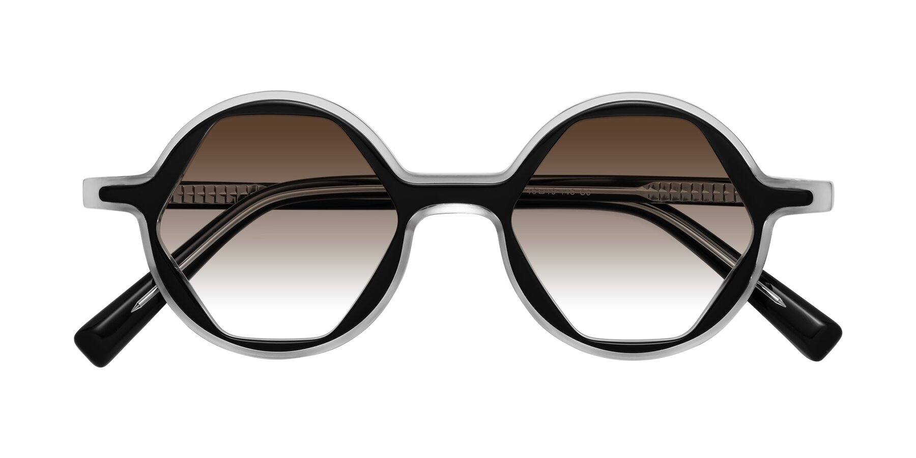 Folded Front of Alien in Black-Clear with Brown Gradient Lenses