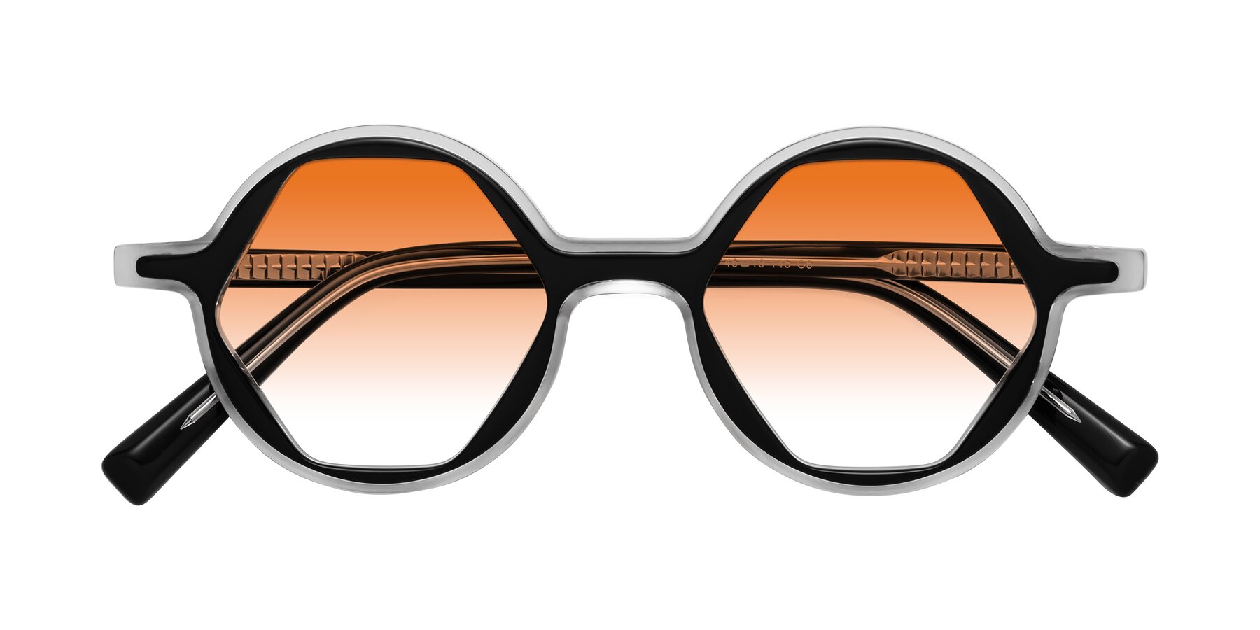 Folded Front of Alien in Black-Clear with Orange Gradient Lenses