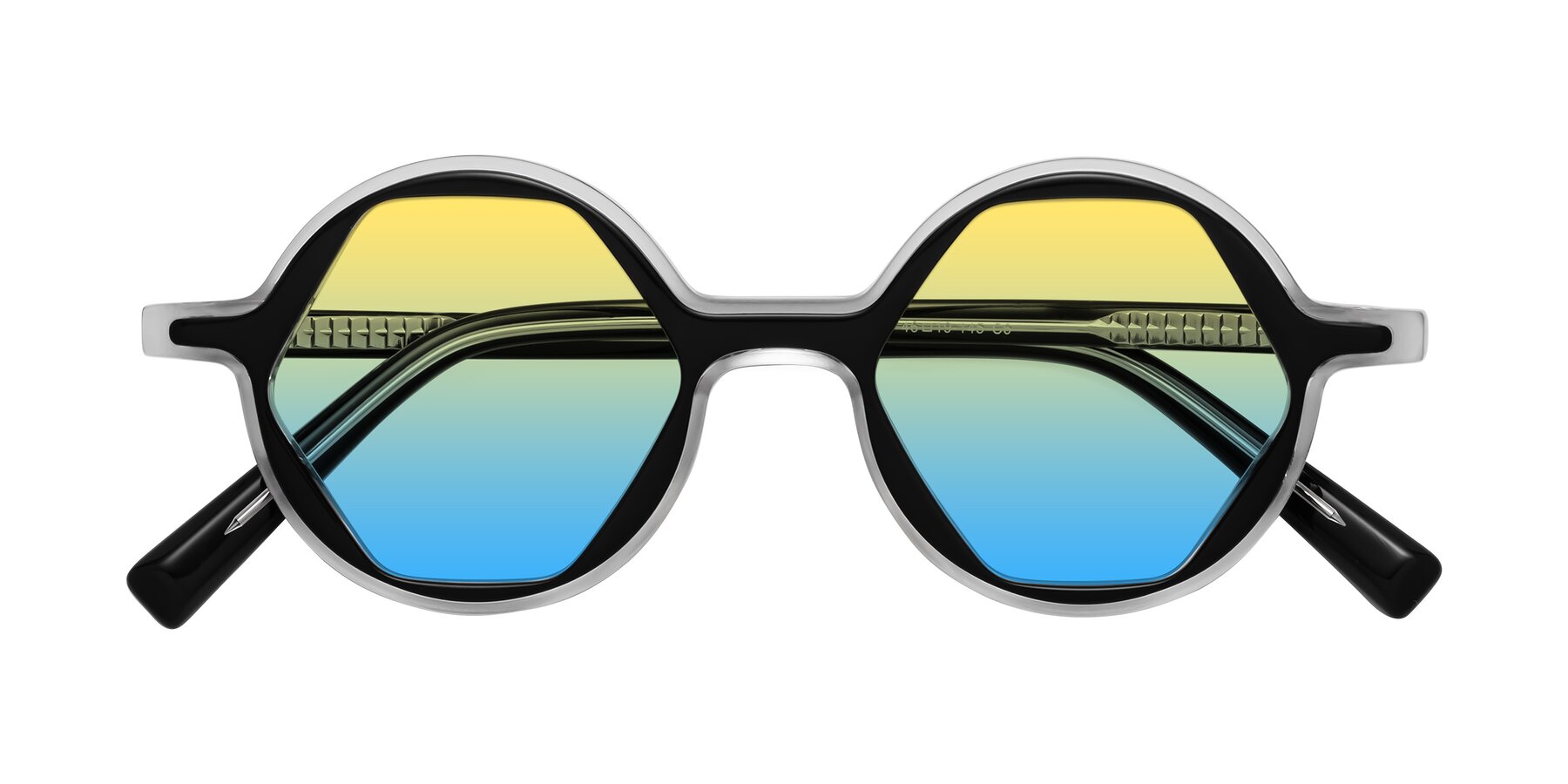 Folded Front of Alien in Black-Clear with Yellow / Blue Gradient Lenses