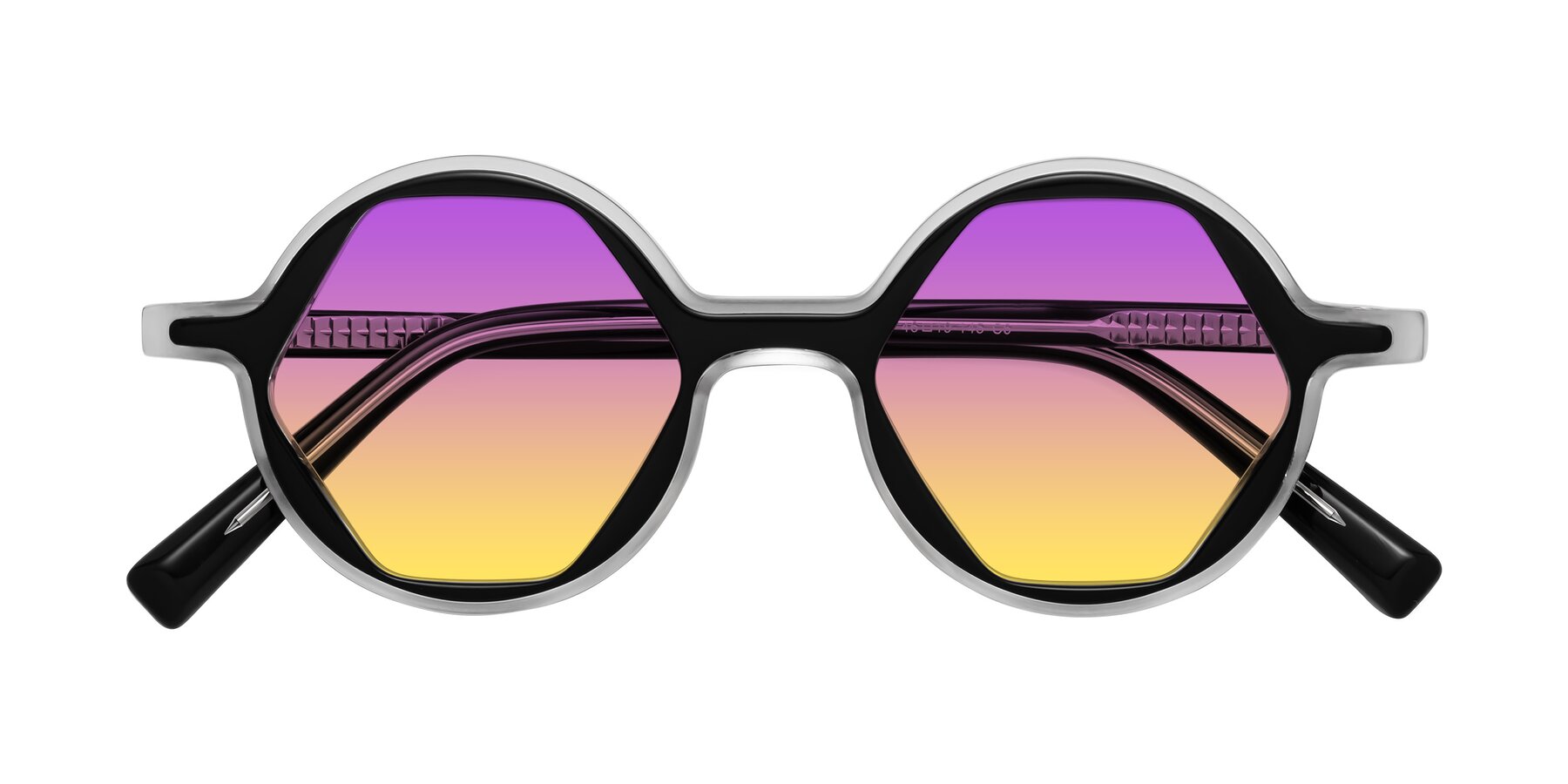 Folded Front of Alien in Black-Clear with Purple / Yellow Gradient Lenses