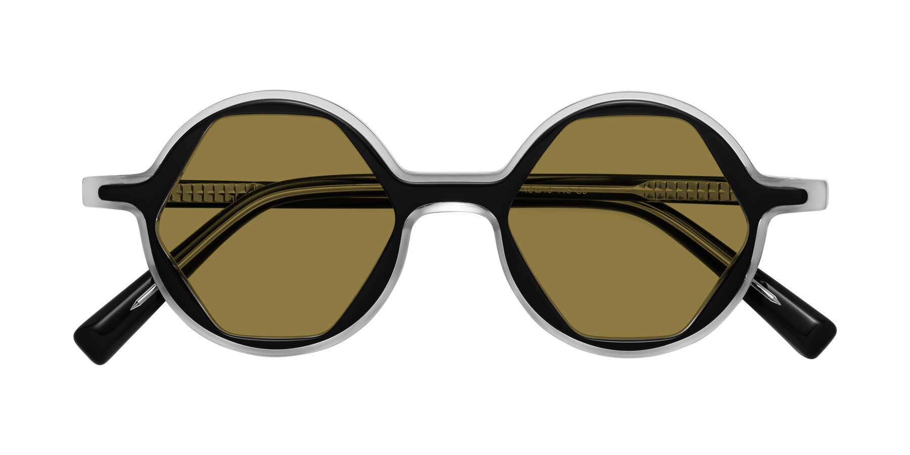 Folded Front of Alien in Black-Clear with Brown Polarized Lenses