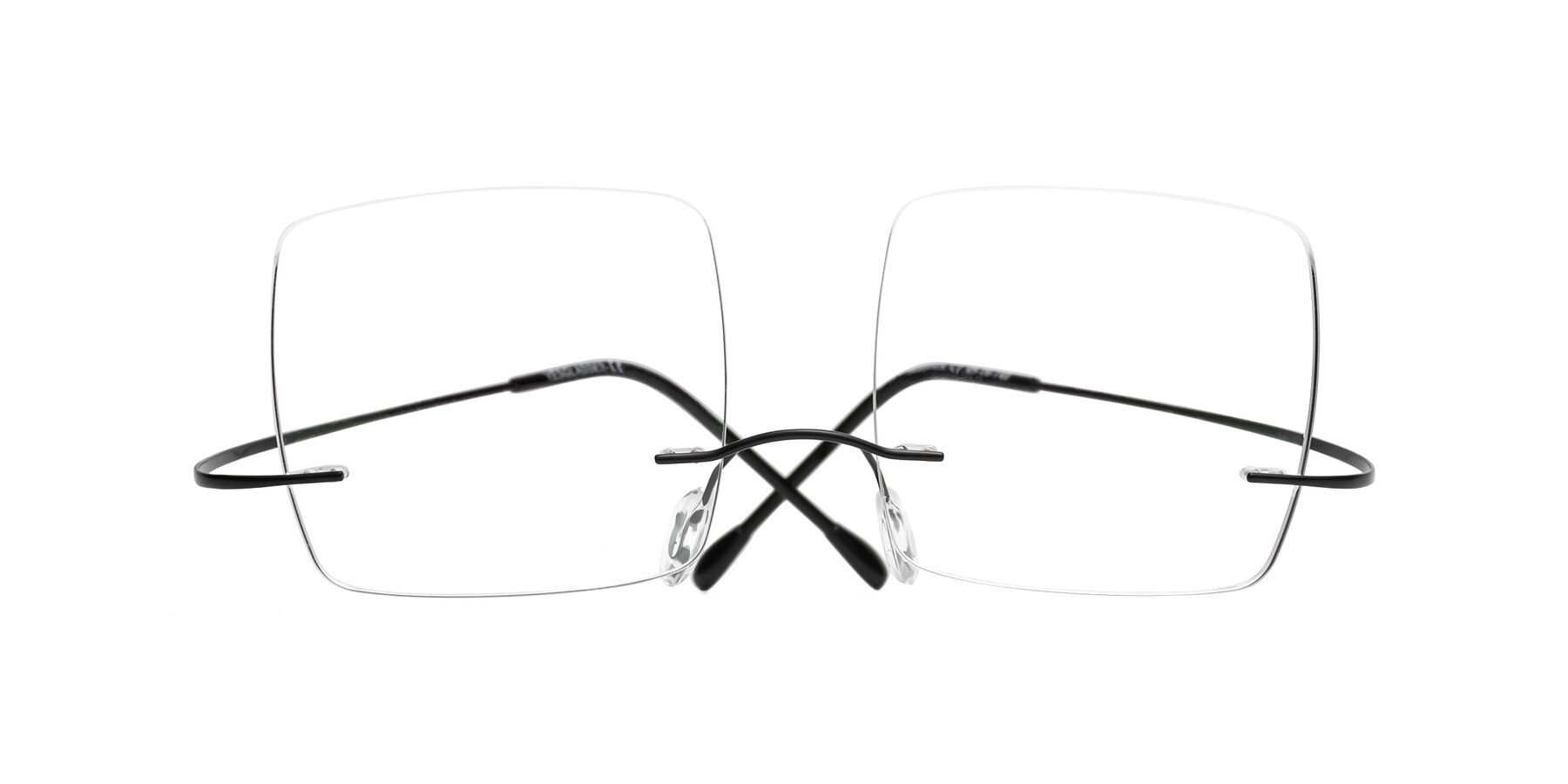 Folded Front of Masters in Black with Clear Eyeglass Lenses