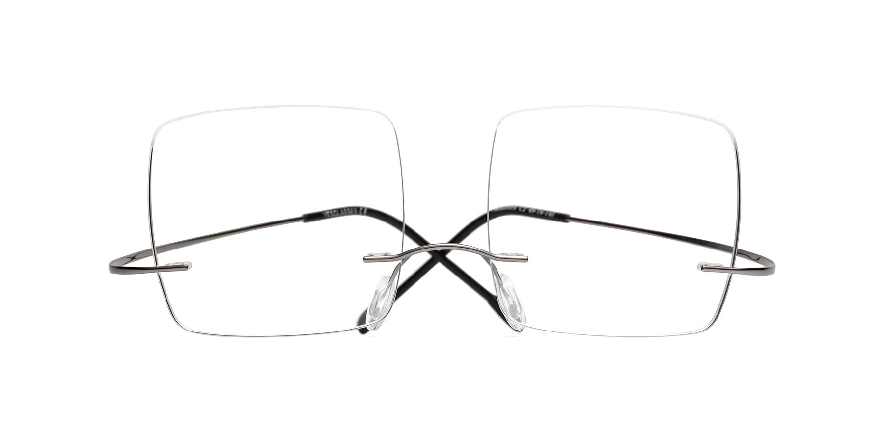 Folded Front of Masters in Gunmetal with Clear Eyeglass Lenses