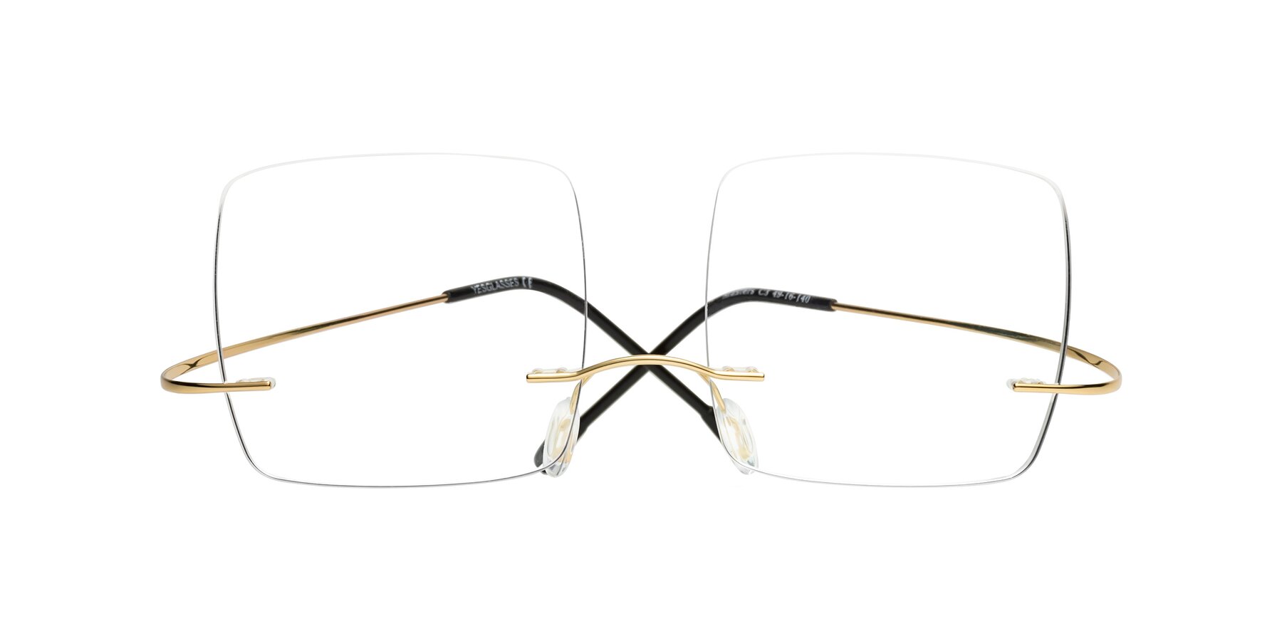 Folded Front of Masters in Gold with Clear Eyeglass Lenses