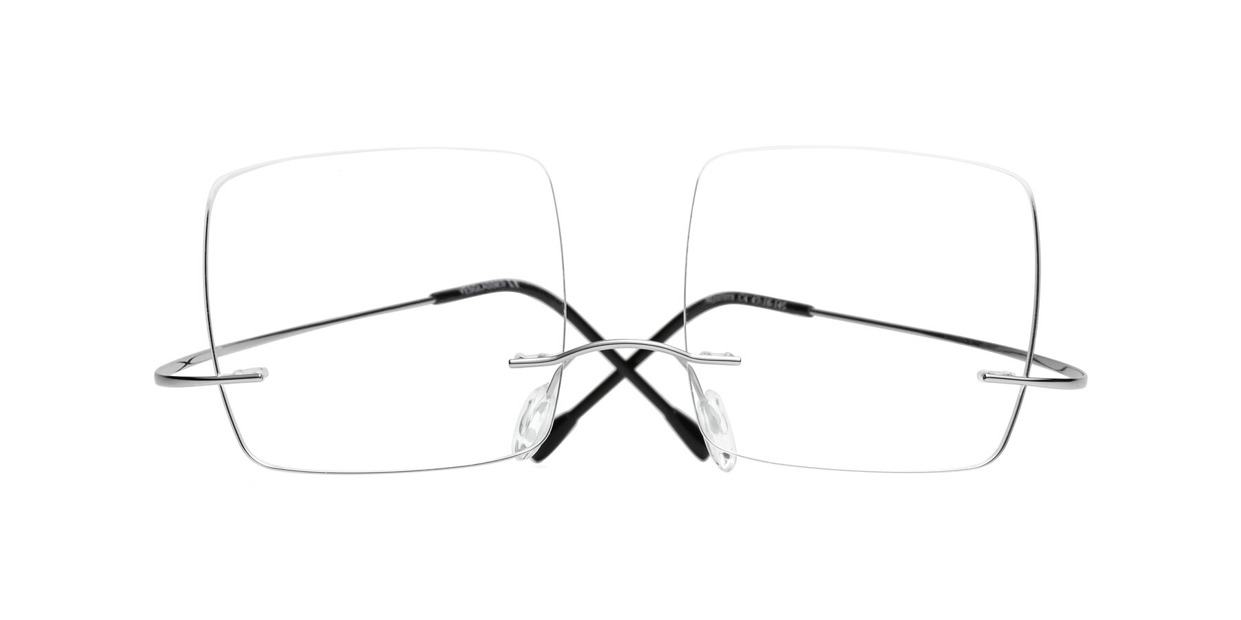 Folded Front of Masters in Silver with Clear Eyeglass Lenses