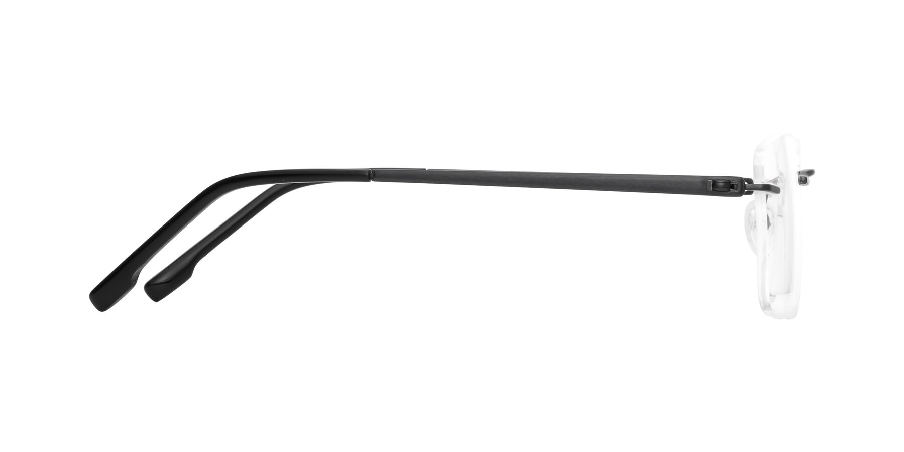 Side of Yam in Matte Black with Clear Eyeglass Lenses