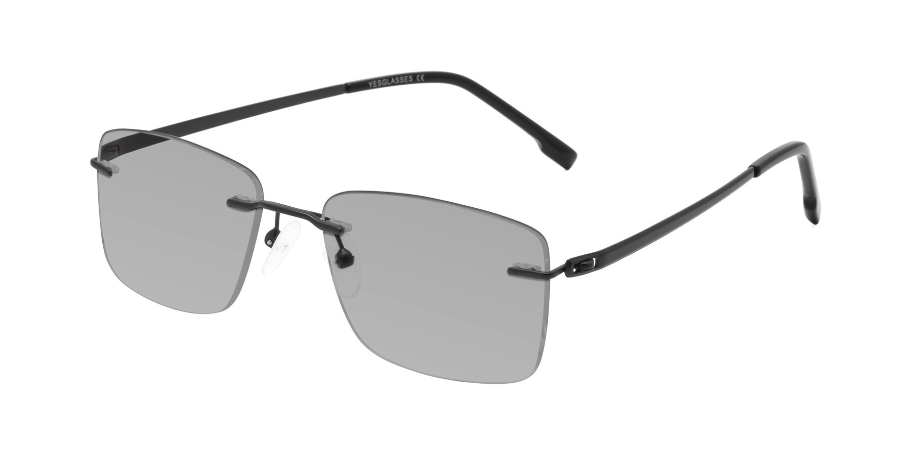 Angle of Yam in Matte Black with Light Gray Tinted Lenses