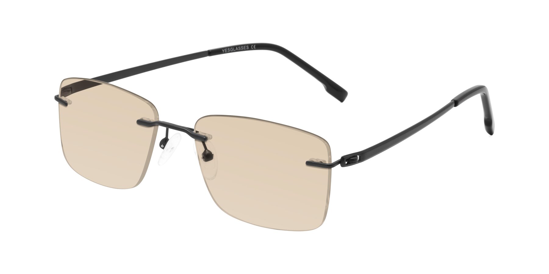 Angle of Yam in Matte Black with Light Brown Tinted Lenses