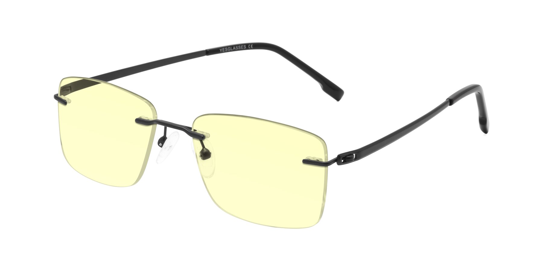 Angle of Yam in Matte Black with Light Yellow Tinted Lenses