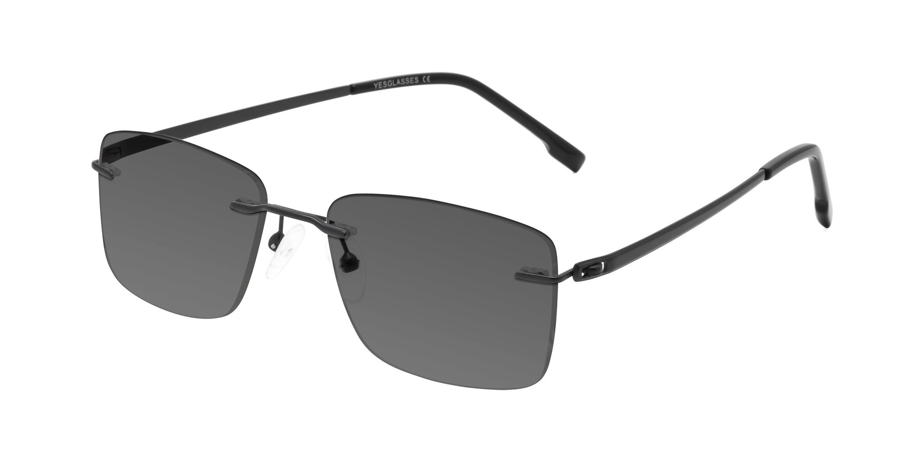 Angle of Yam in Matte Black with Medium Gray Tinted Lenses