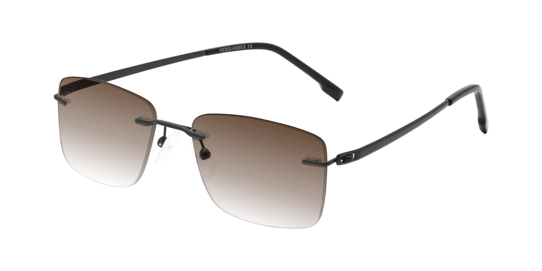 Angle of Yam in Matte Black with Brown Gradient Lenses