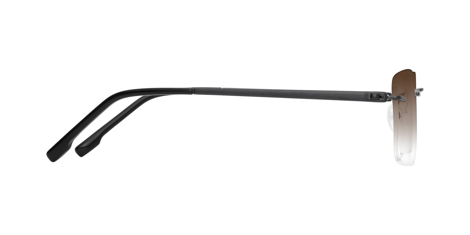 Side of Yam in Matte Black with Brown Gradient Lenses