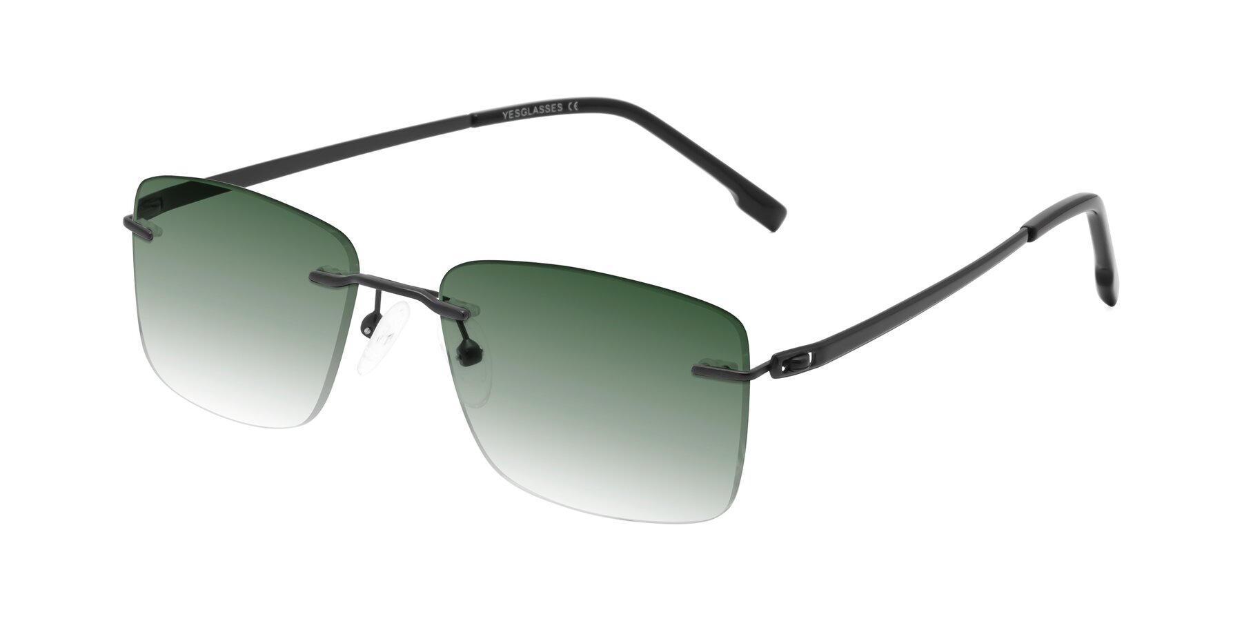 Angle of Yam in Matte Black with Green Gradient Lenses