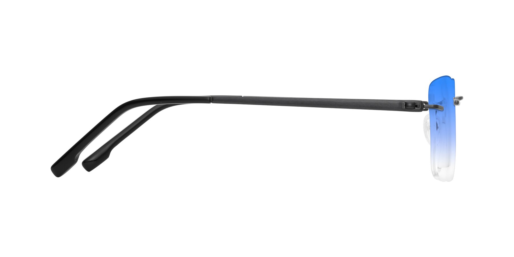 Side of Yam in Matte Black with Blue Gradient Lenses