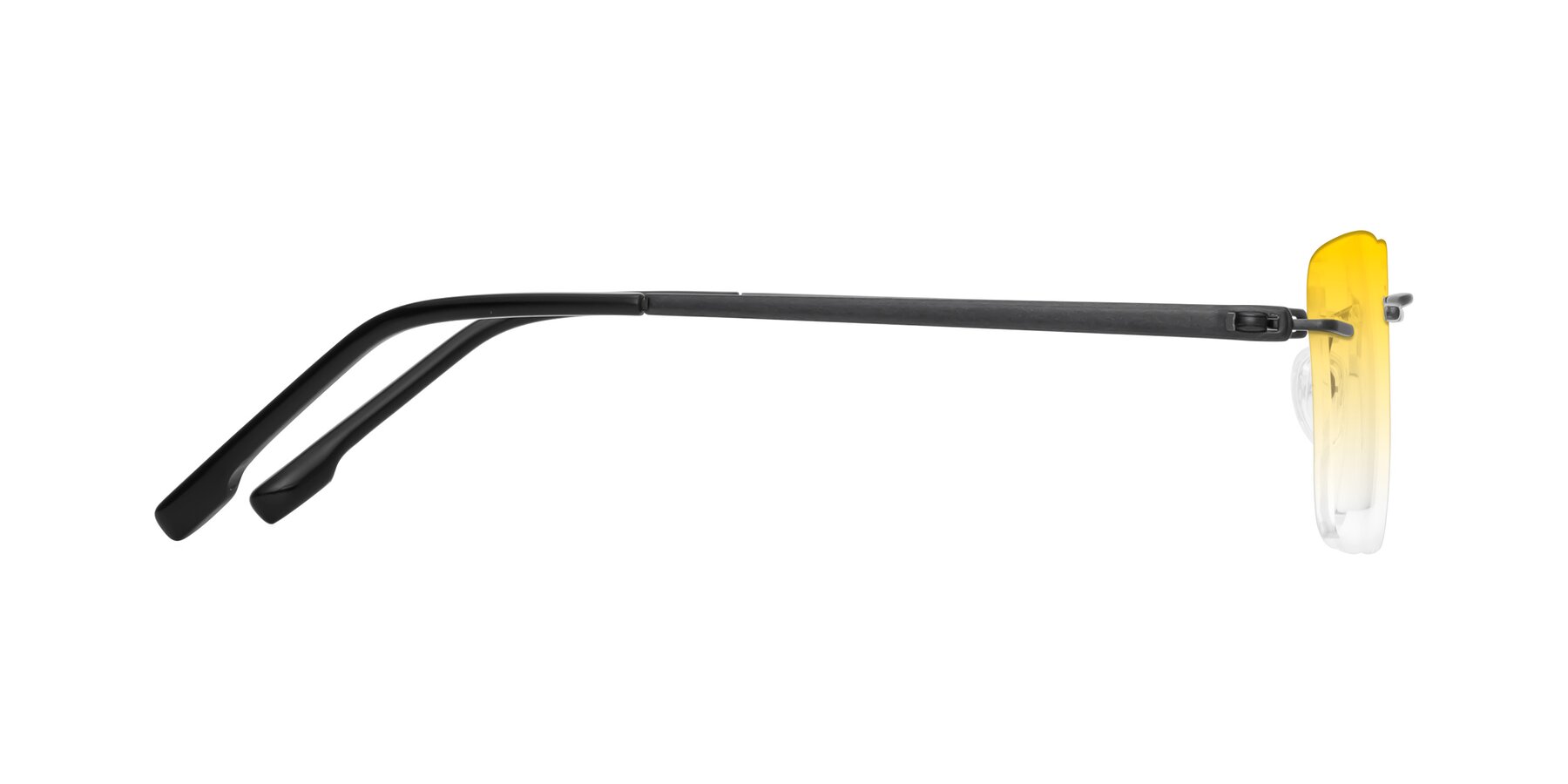 Side of Yam in Matte Black with Yellow Gradient Lenses