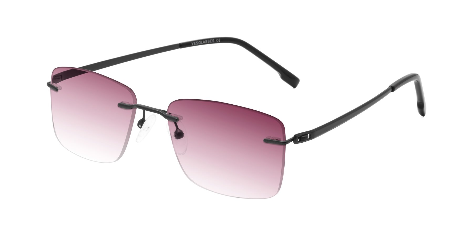 Angle of Yam in Matte Black with Wine Gradient Lenses