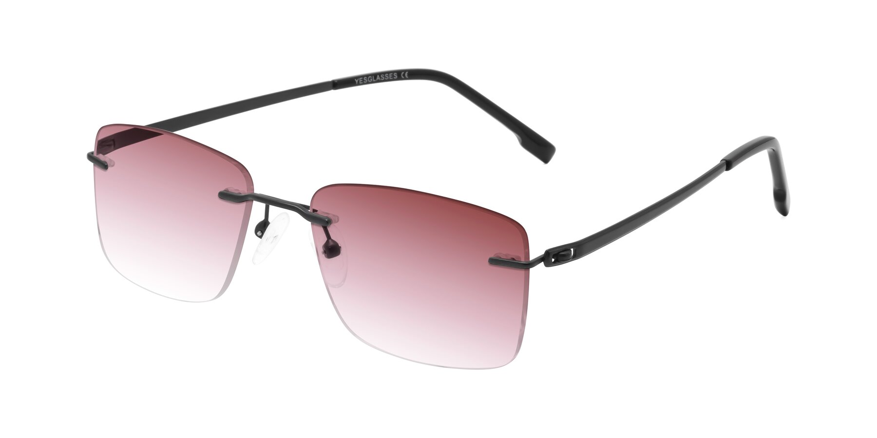 Angle of Yam in Matte Black with Garnet Gradient Lenses