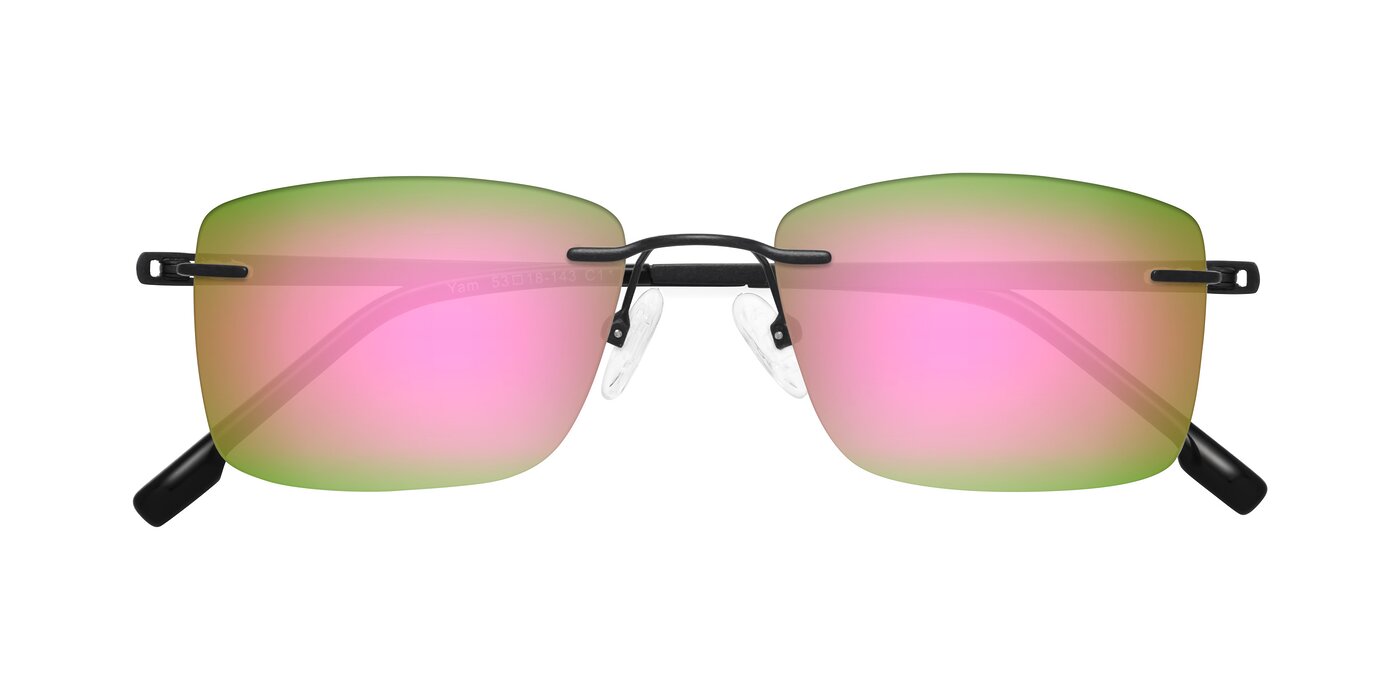 Yam - Matte Black Flash Mirrored Sunglasses