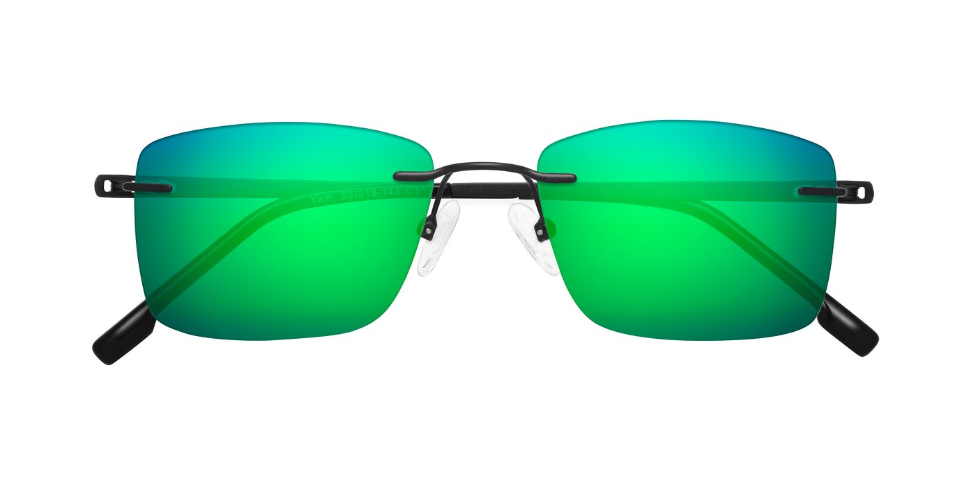 Yam - Matte Black Flash Mirrored Sunglasses