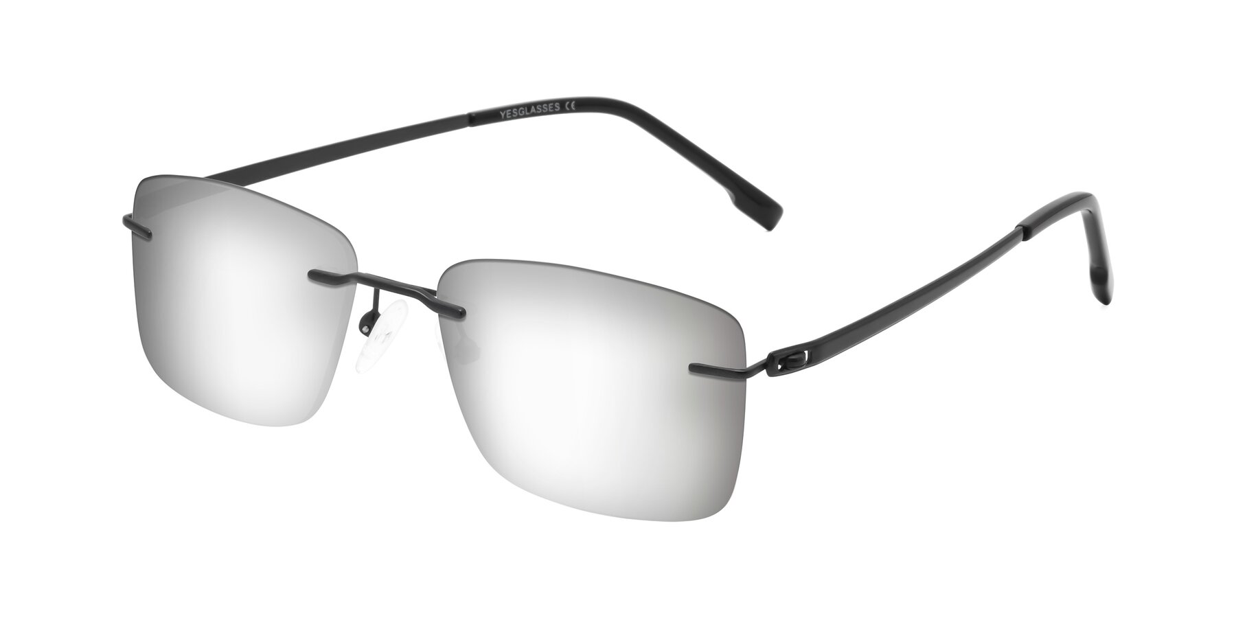 Angle of Yam in Matte Black with Silver Mirrored Lenses