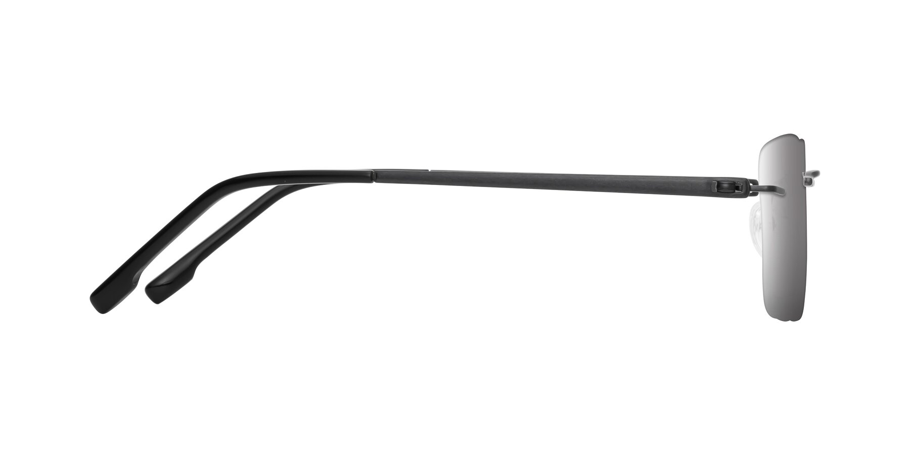 Side of Yam in Matte Black with Silver Mirrored Lenses