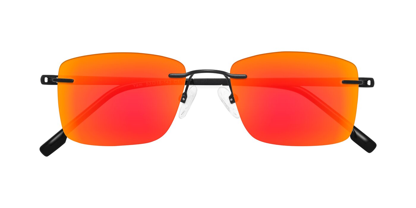 Yam - Matte Black Flash Mirrored Sunglasses