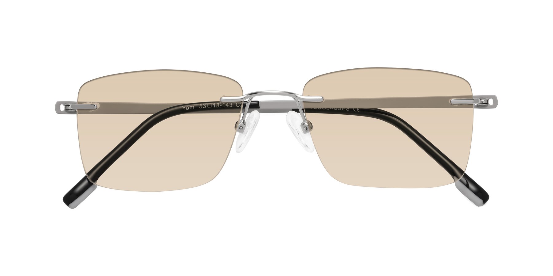 Folded Front of Yam in Silver-Light Gray with Light Brown Tinted Lenses