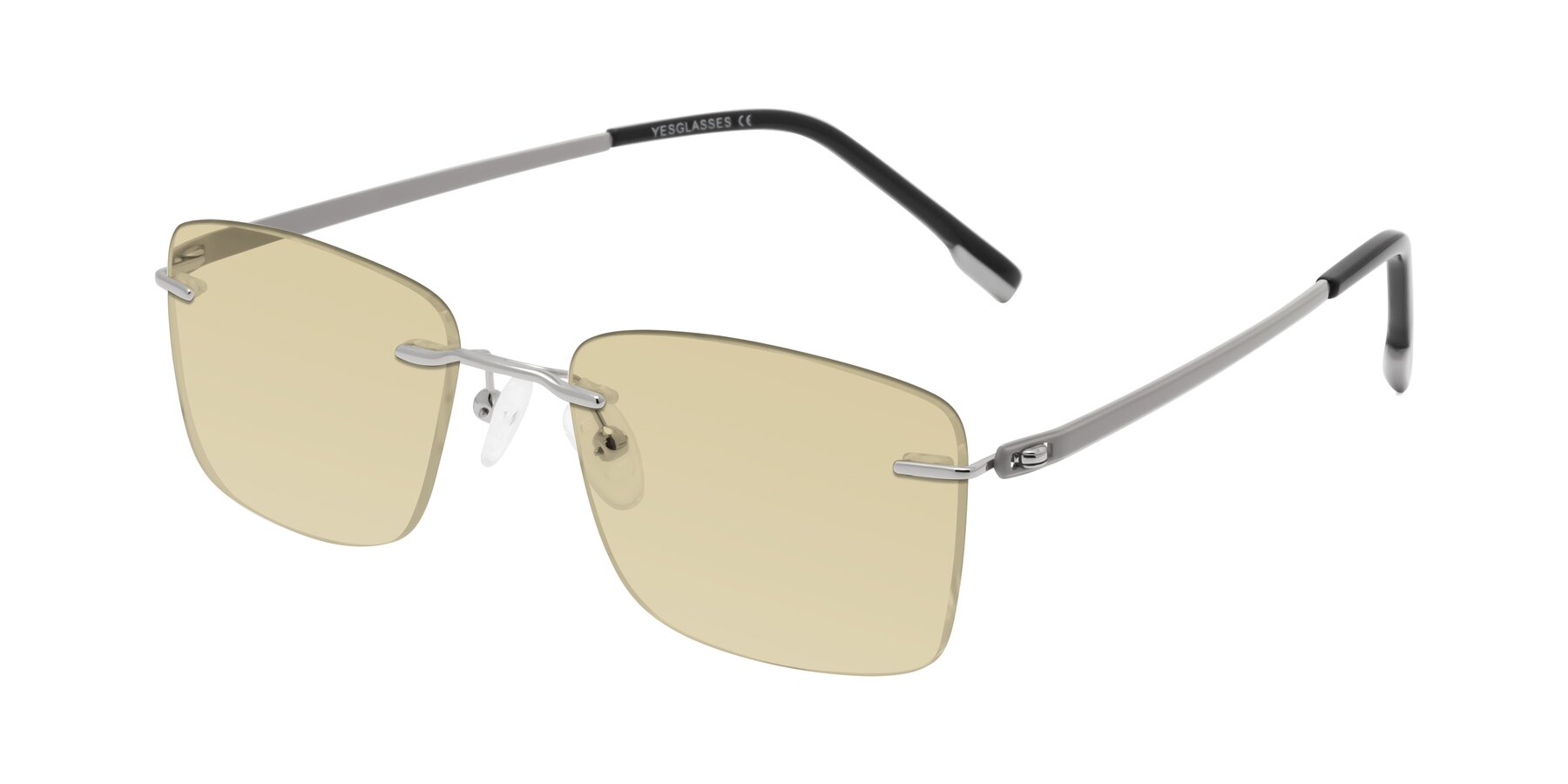 Angle of Yam in Silver-Light Gray with Light Champagne Tinted Lenses