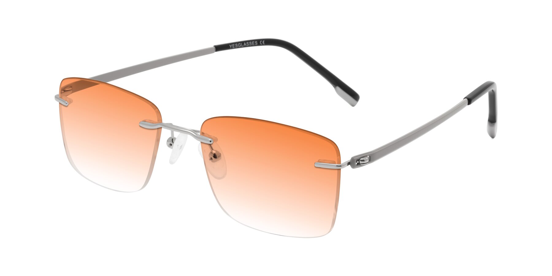 Angle of Yam in Silver-Light Gray with Orange Gradient Lenses