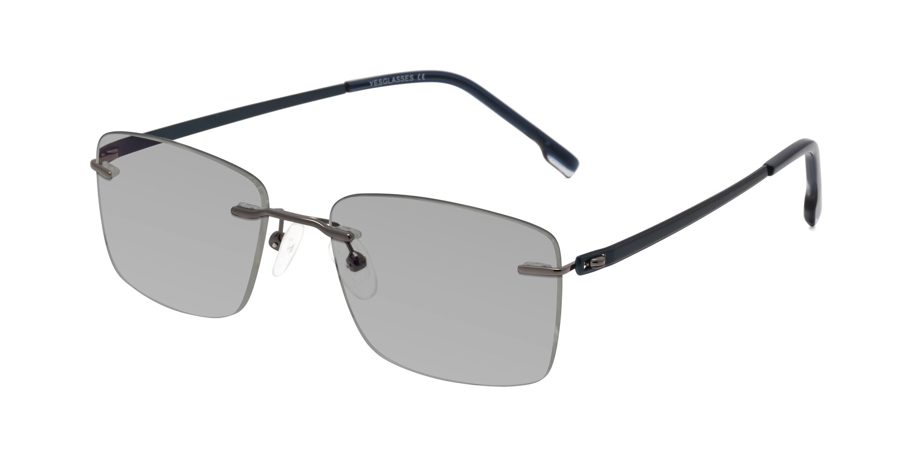 Angle of Yam in Gunmetal-Blue with Light Gray Tinted Lenses