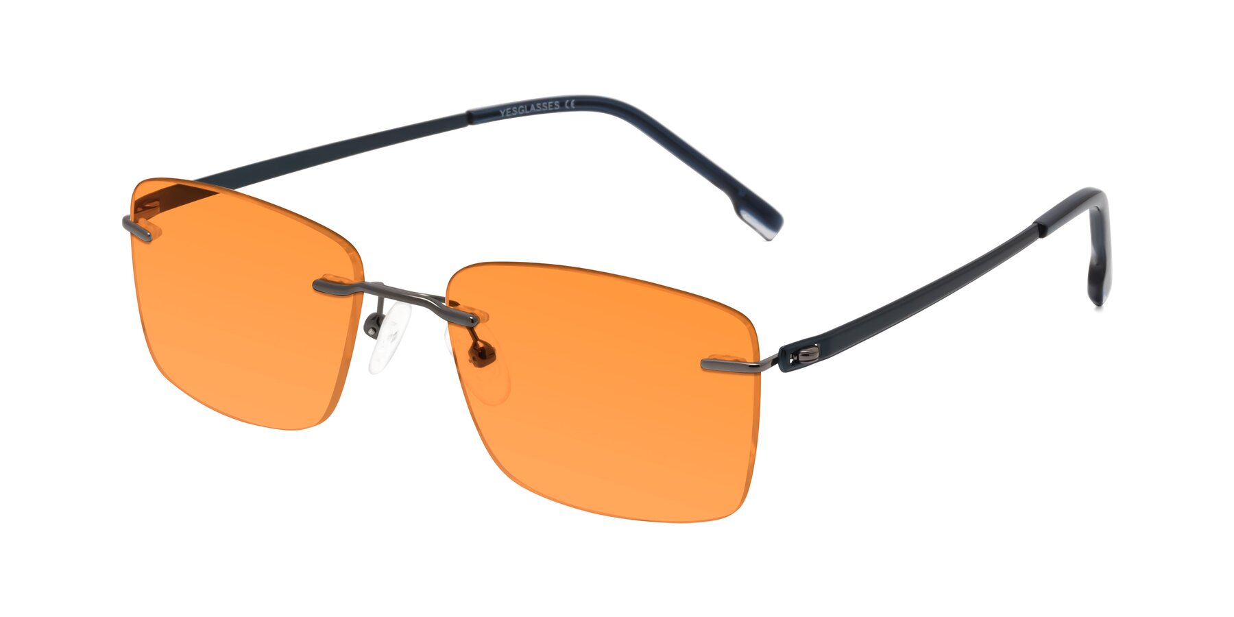 Angle of Yam in Gunmetal-Blue with Orange Tinted Lenses