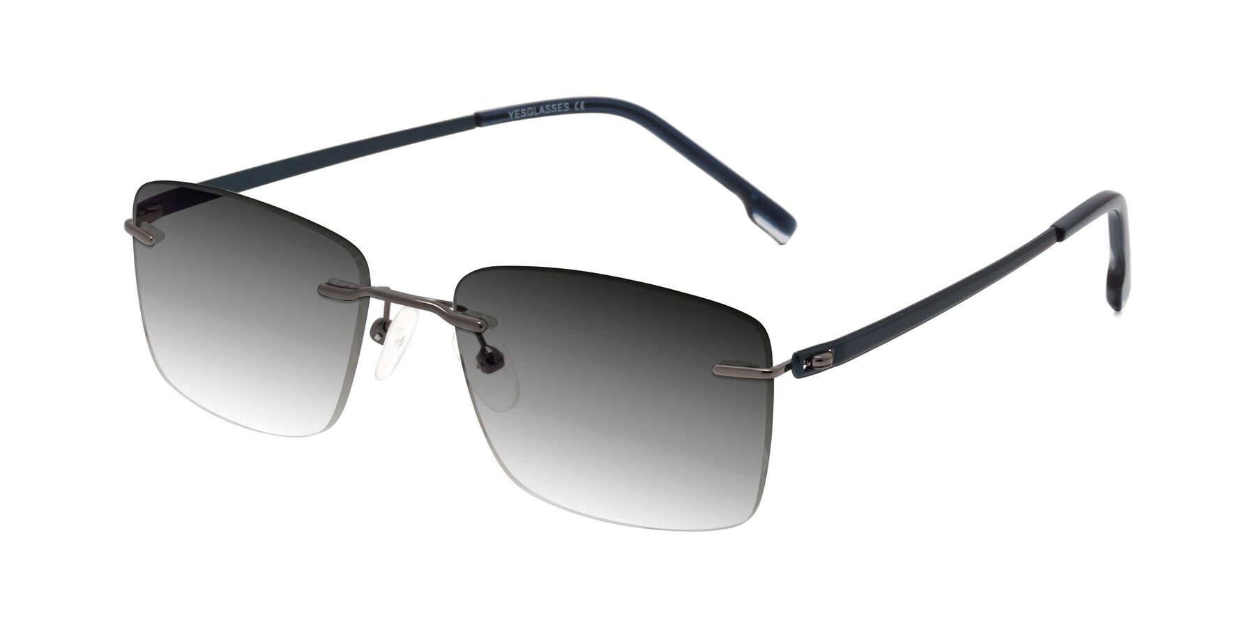 Angle of Yam in Gunmetal-Blue with Gray Gradient Lenses